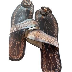 Real Leather Sandals Handmade Mexican Size 10